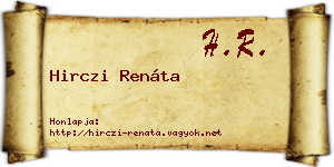 Hirczi Renáta névjegykártya